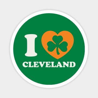 Cleveland St Patricks Day Irish Pride Shamrock Heart Magnet